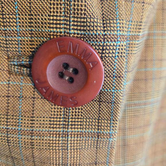 Emma James Women's Blazer 12 Brown 4 Button Suit Coat Misses Size Large L Work - Picture 5 of 8